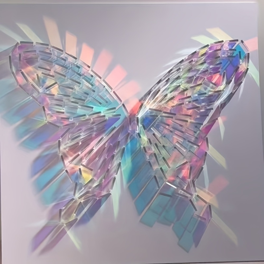Art Crafts - Iridescentne akrylowe płytki lustrzane 30x30mm, tęczowe