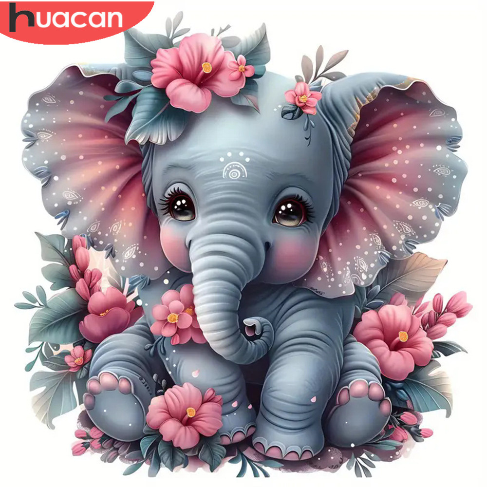 Art Craft Elephant - HUACAN diamentowe malowanie zwierząt słoń mozaika