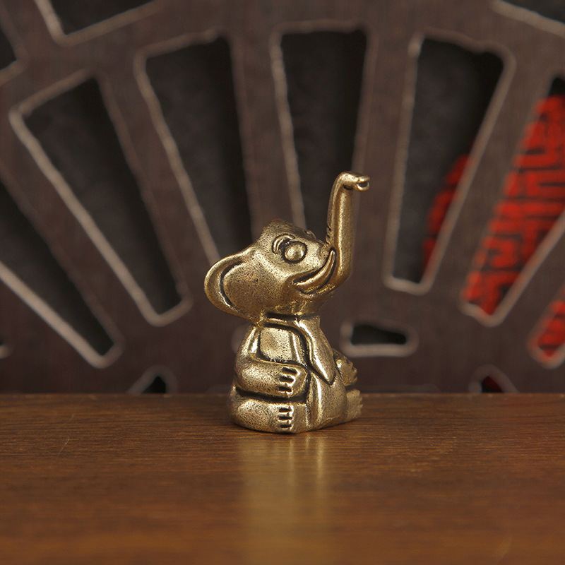 Art Craft Elephant - 1 szt. Mosiężny uroczy trinkiet w