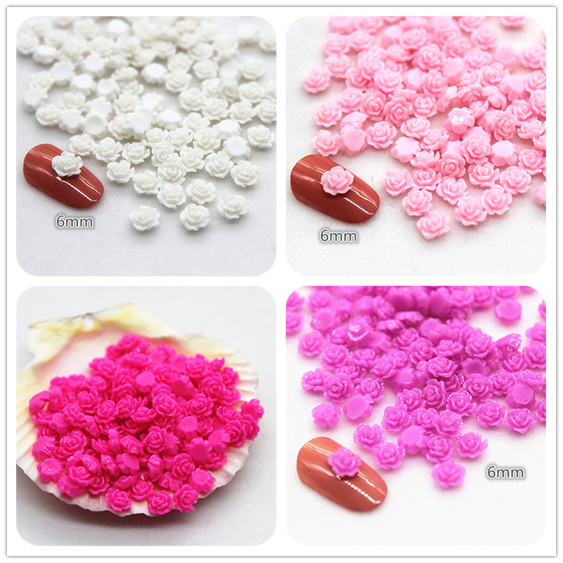 Art Craft New Year - 100 sztuk 6mm żywica Mini różyczka
