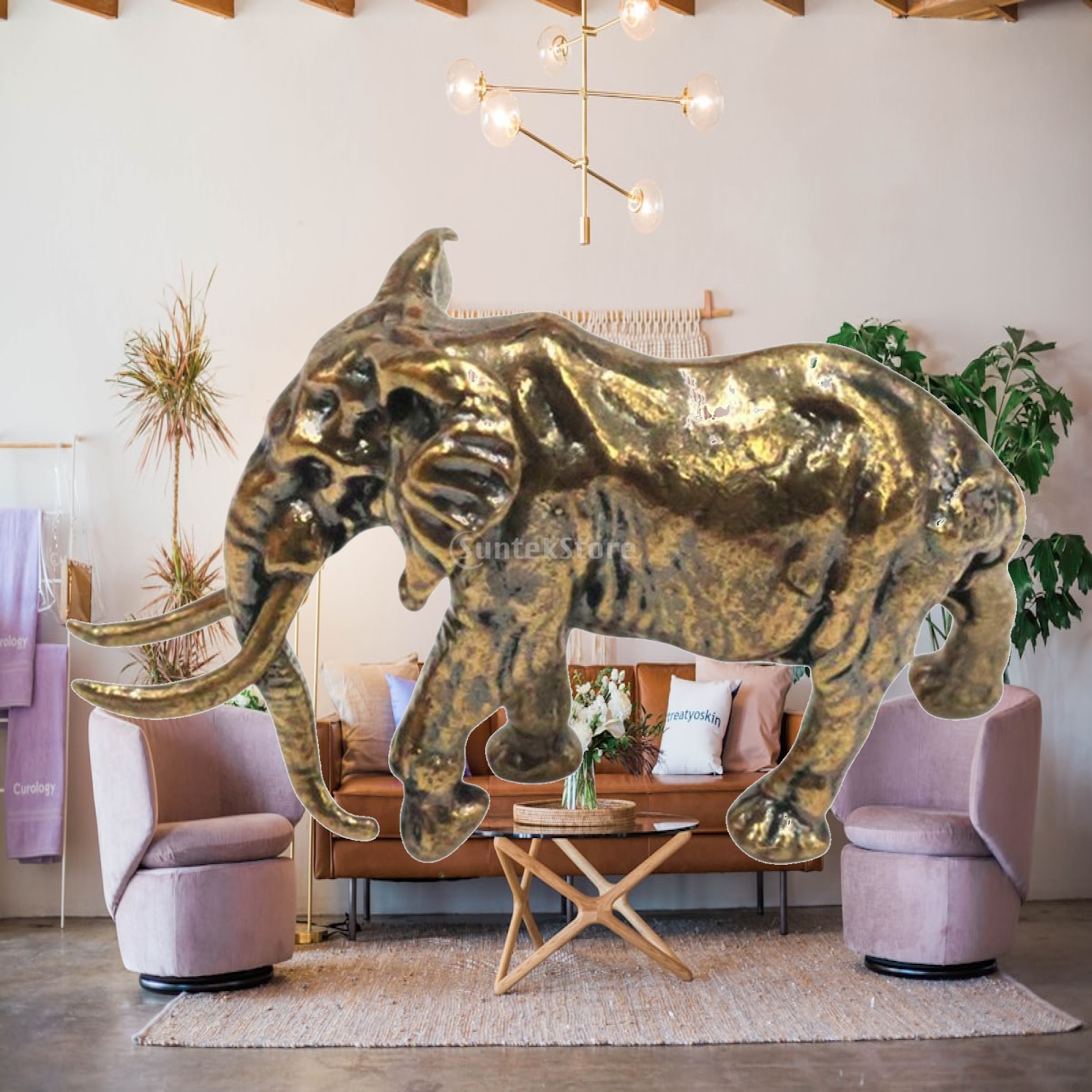 Art Craft Elephant - Mosiężny ornament w kształcie słonia, rękodzieło