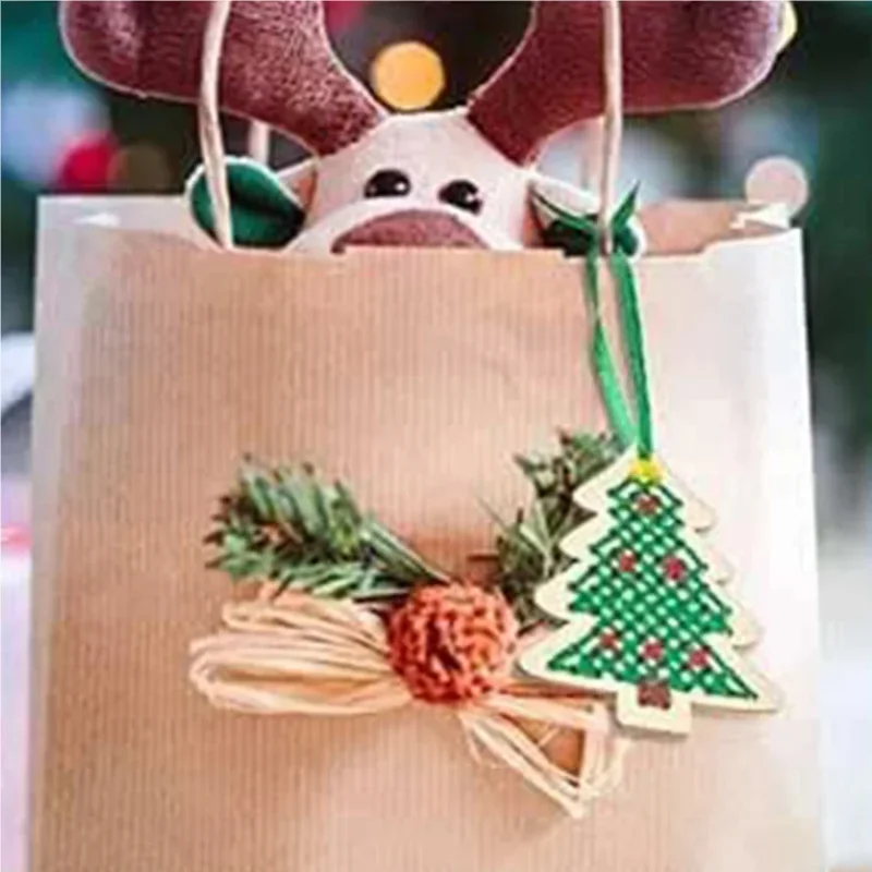 Art Craft Christmas Tree - Wysokiej jakości 12 ZESTAWÓW DIY Drewniane