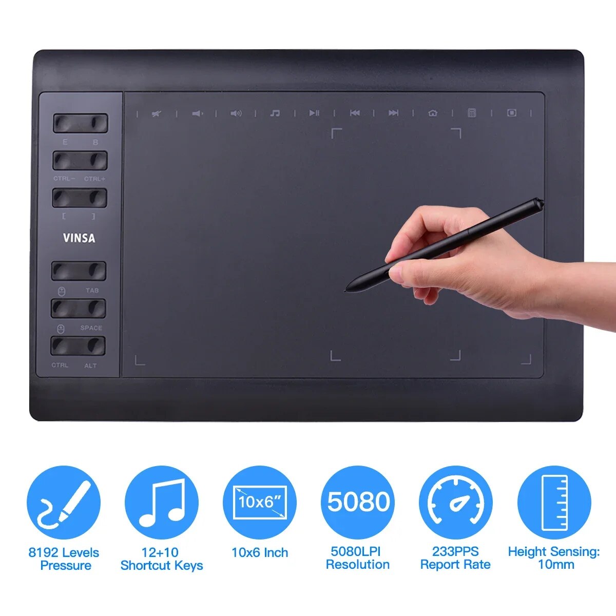 Art Craft Online - Profesjonalny tablet graficzny 10x6 cali 12